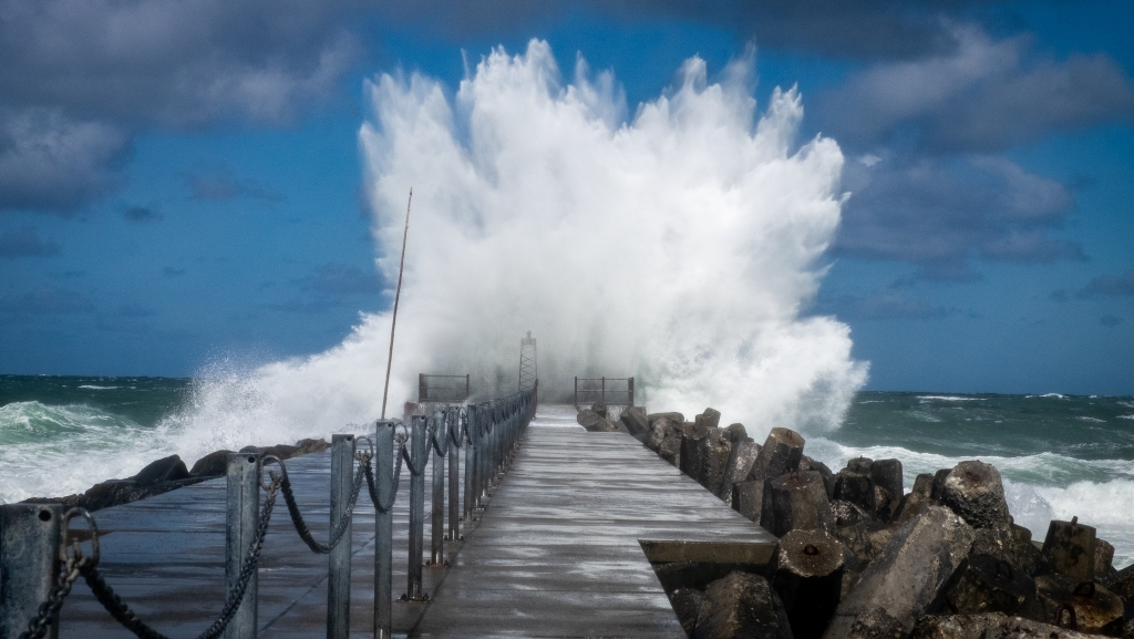 The so-called "Big Pier" that takes some heavy waves at times. Fascinating!